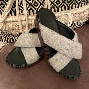 Tibi NY Gray Felt Sandals, sz 39
